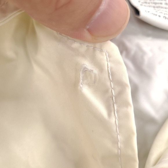 Calvin Klein Jeans Rain Coat Jacket Womens Large White Snap Button‎ Windbreaker - Picture 10 of 16